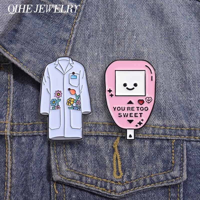 Embroidery House - Bros Glucometer lucu bunga mantel putih
