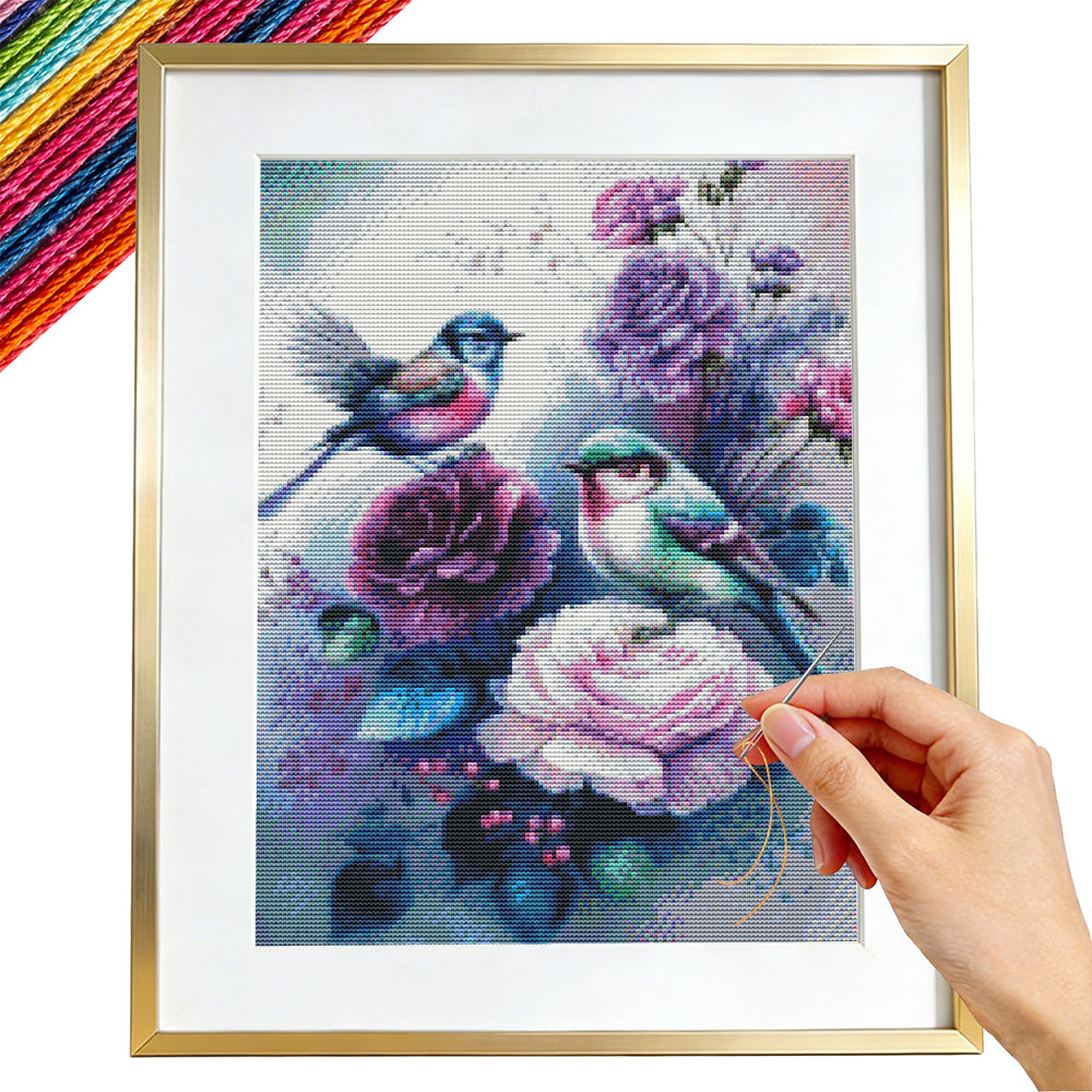 Embroidery Guide Paper - Kit Bordir Bunga Mawar 11CT Cross