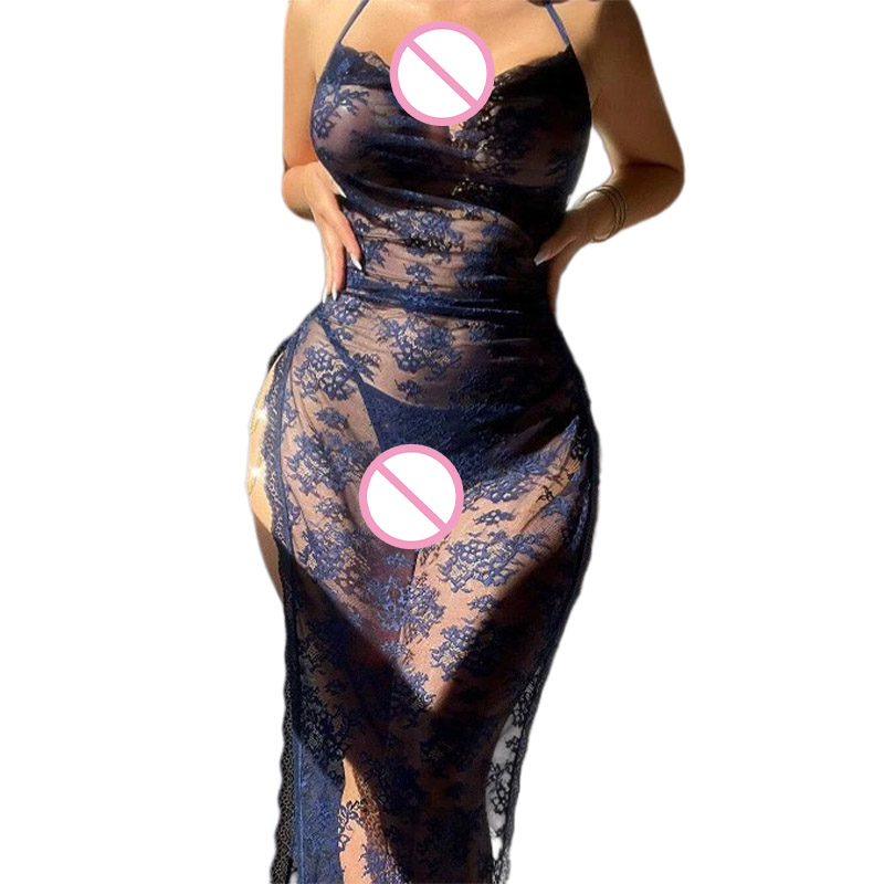 Embroidery Underwear - Set Erotis Seksi Gaun Malam Wanita