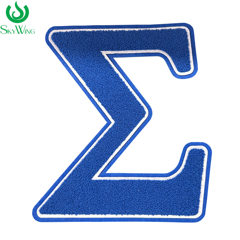 Embroidery Uk - Tambalan huruf Sigma Chenille besar, biru