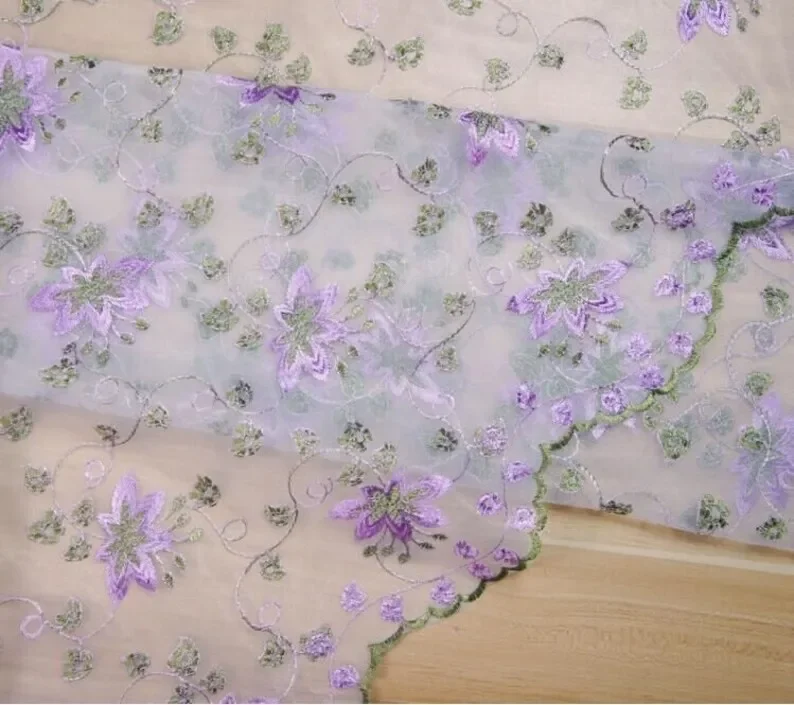 Embroidery Veil - Kain Brokat Bordir Bunga Mewah Warna