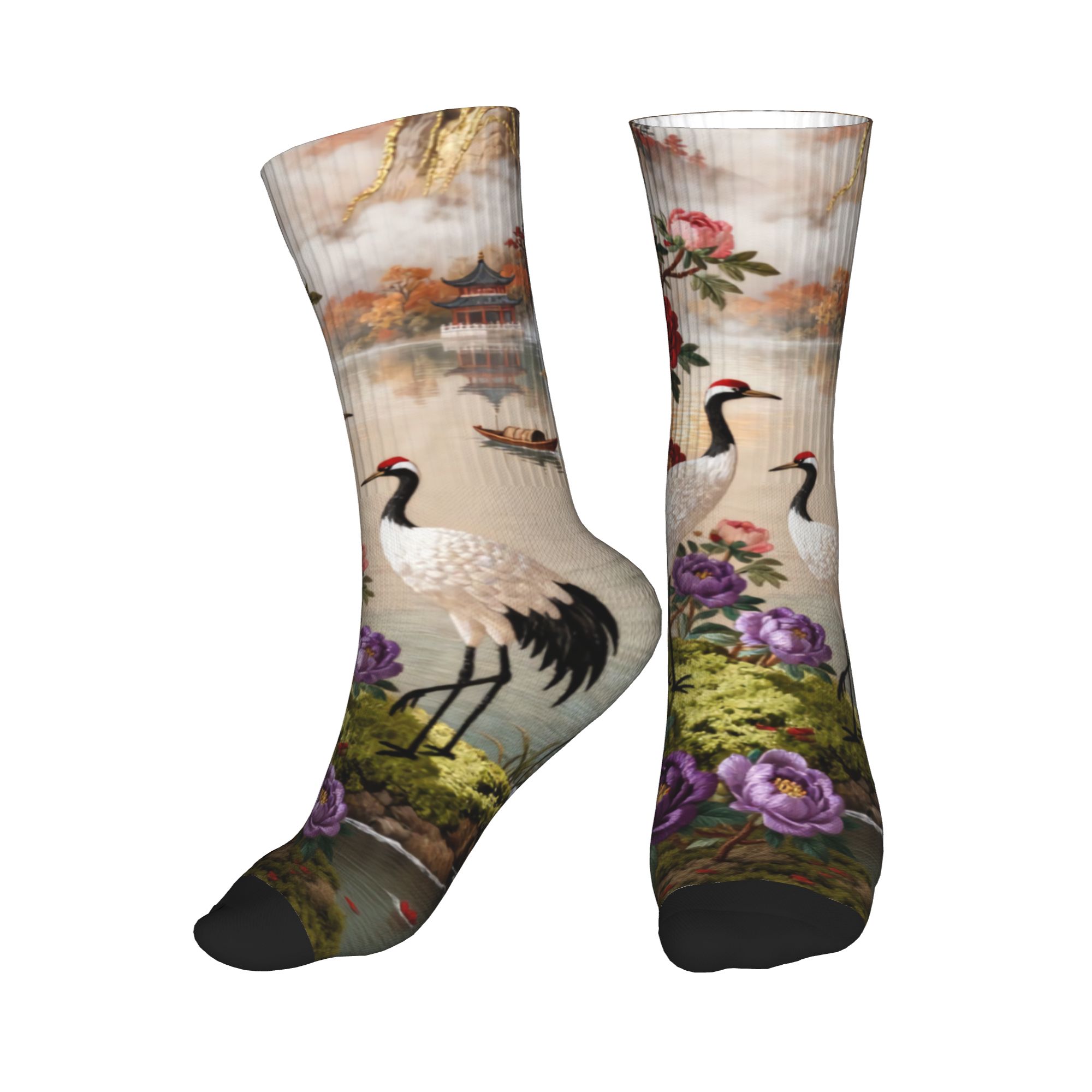 Embroidery Knit - Kaus Kaki Bordir Cetak Lucu Four