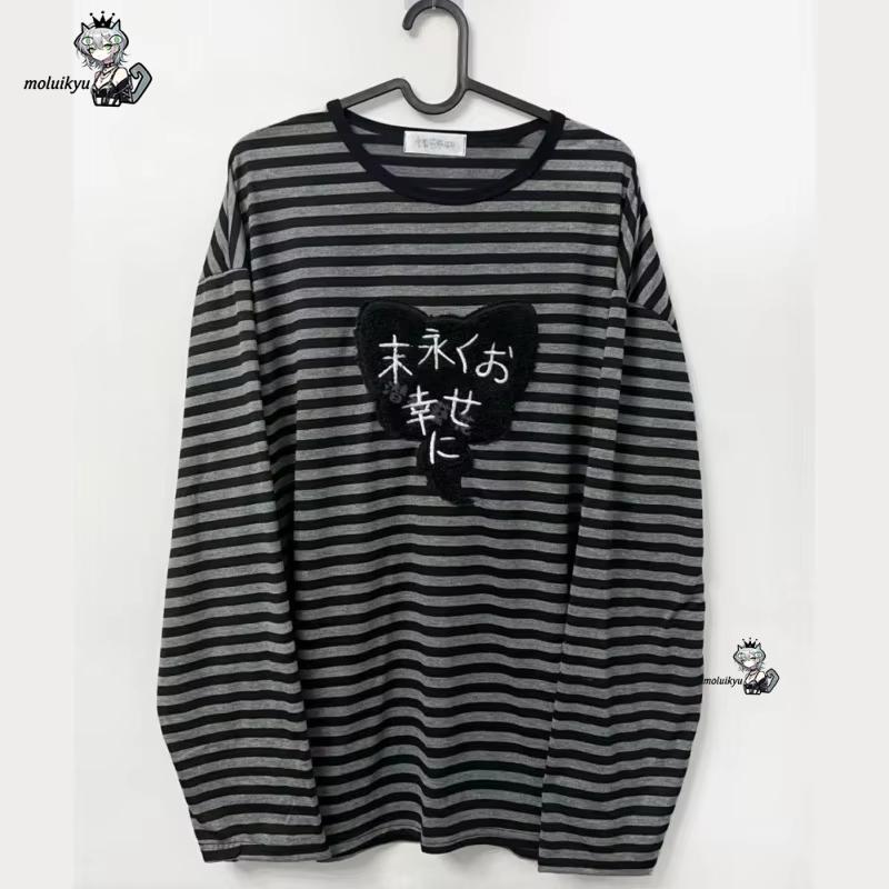 Embroidery Knit - Kaos Lengan Panjang Kerah O Vintage