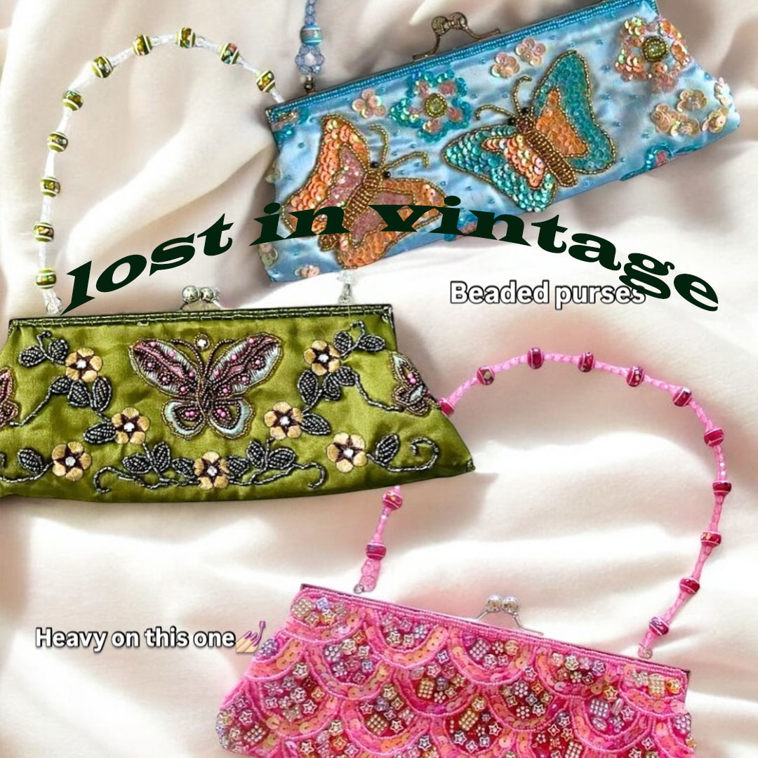 Embroidery Frame - Tas Malam Bunga Daun Manik-manik Glitter