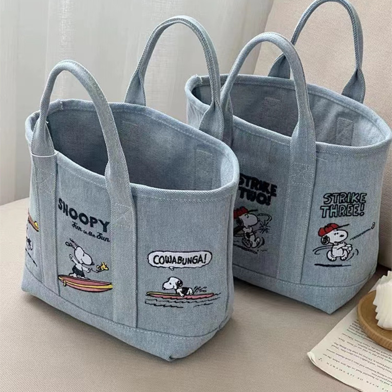 Embroidery Service - Tas Denim Komik Snoopy Baru, Tas