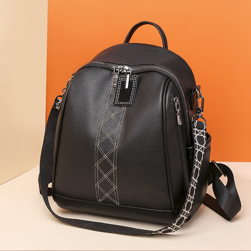 Embroidery Frame - Tas ransel kulit lembut gaya baru