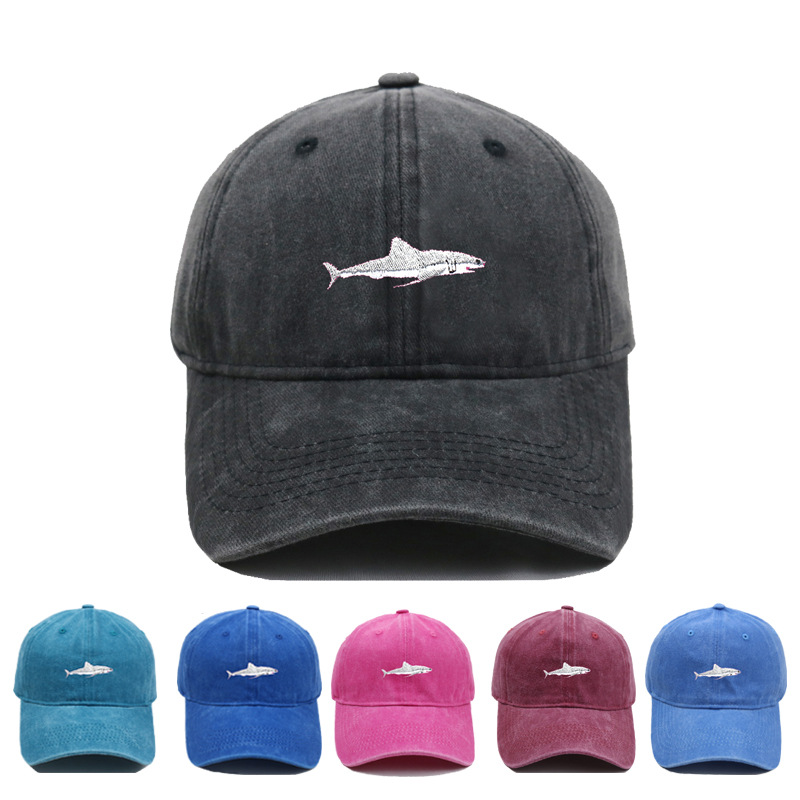 Embroidery Lovers - 1pc Topi Baseball Bordir Hiu Vintage