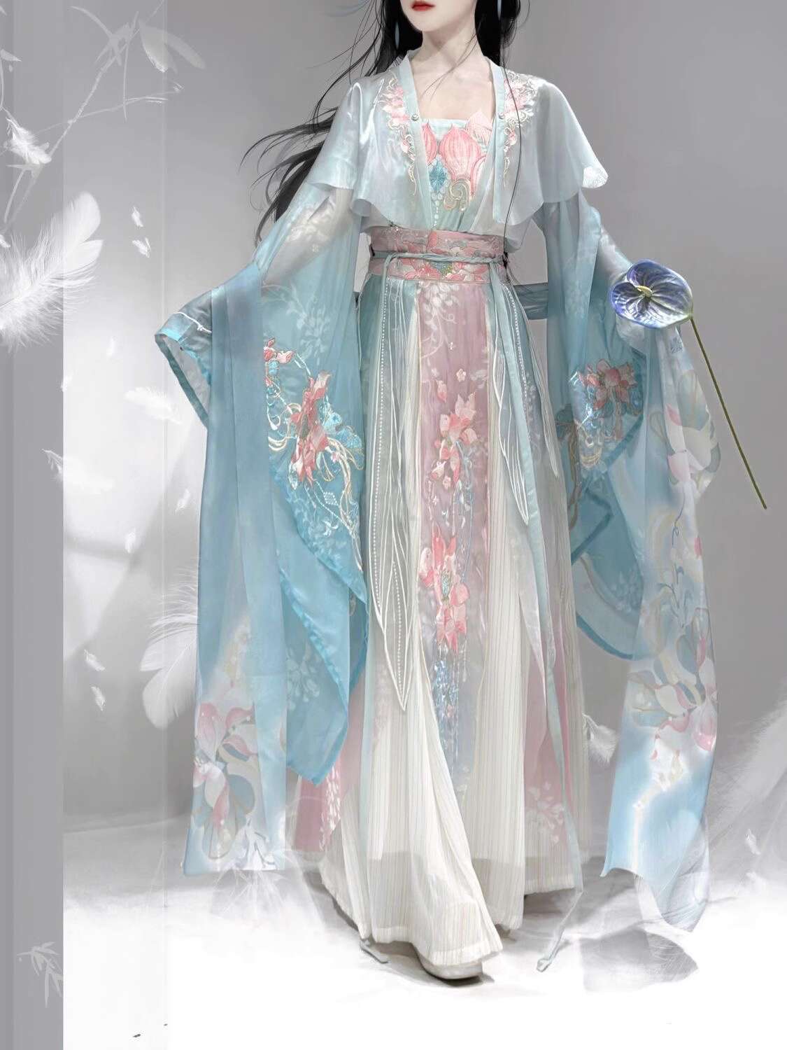 Embroidery Knit - Rok Panjang Pinggang Bordir Industri Berat