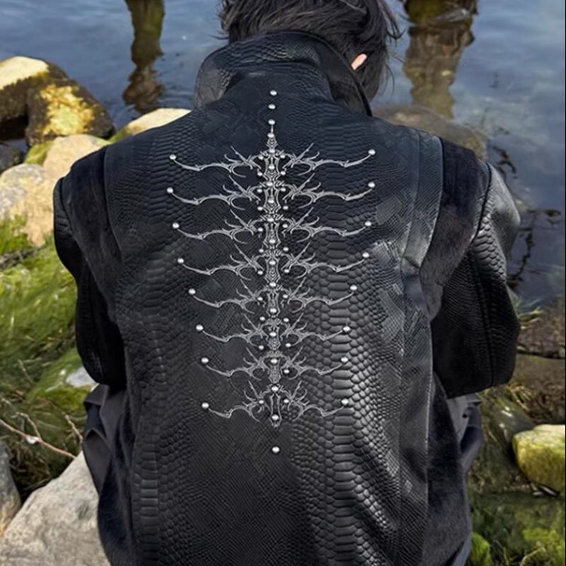 Jaket Pria Hitam Motif Ular de - Embroidery Knit ulasan dan harga