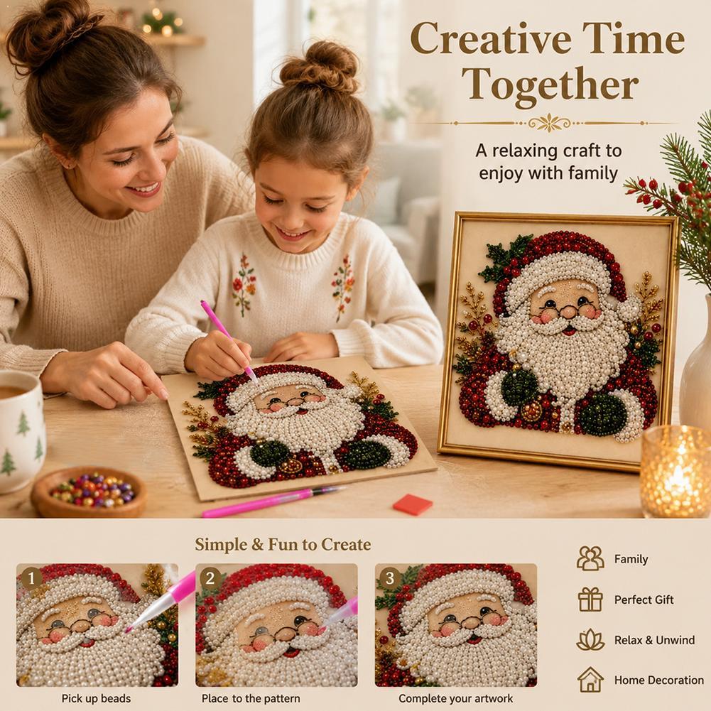Kit Seni Mutiara Santa Claus N - Embroidery Frame ulasan dan harga