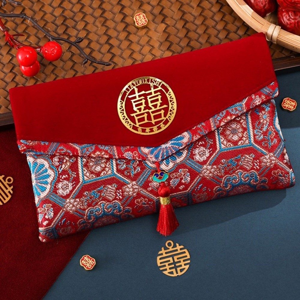 Amplop Merah Brokat dengan Kat - Embroidery House ulasan dan harga