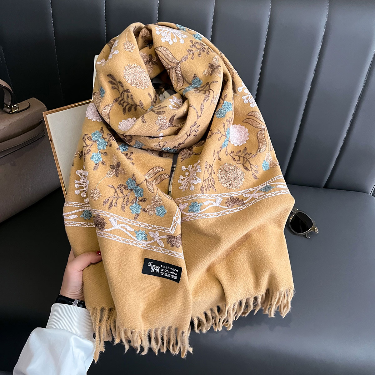 Syal Kasmir Hangat Musim Dingi - Embroidery Pashmina ulasan dan harga