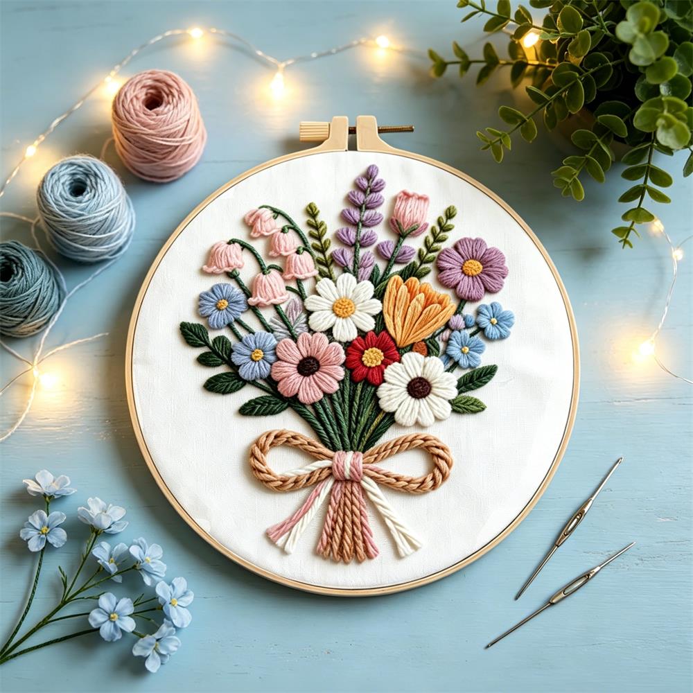 1 Buah Kit Jahit Silang Bunga  - Embroidery Guide Paper ulasan dan harga