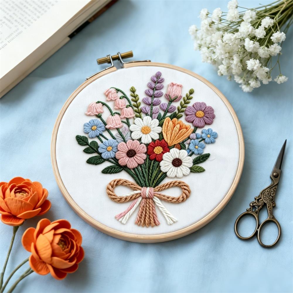 1 Buah Kit Jahit Silang Bunga  - Embroidery Guide Paper ulasan dan harga