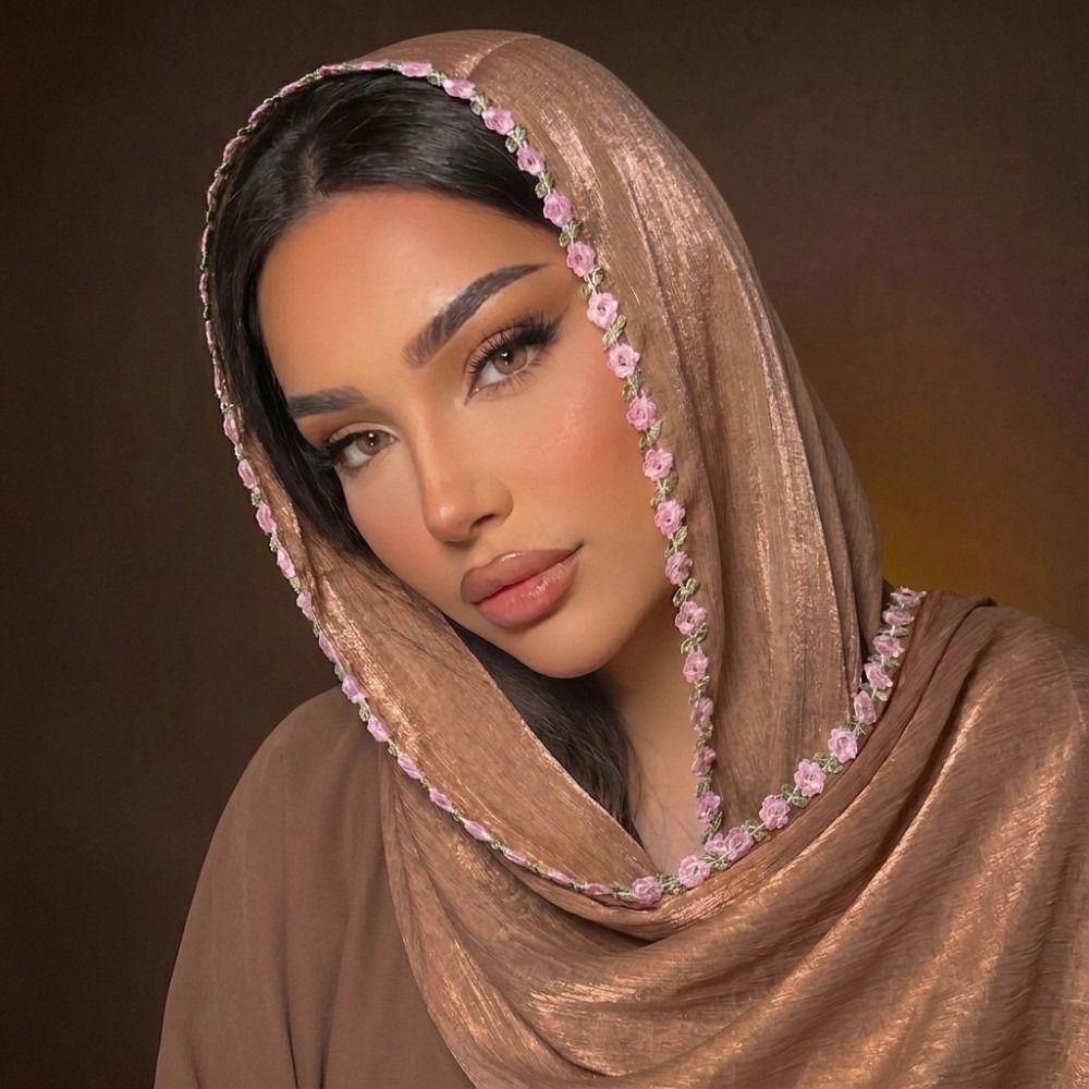 Hijab Wanita Serbaguna Bahan T - Embroidery Veil ulasan dan harga