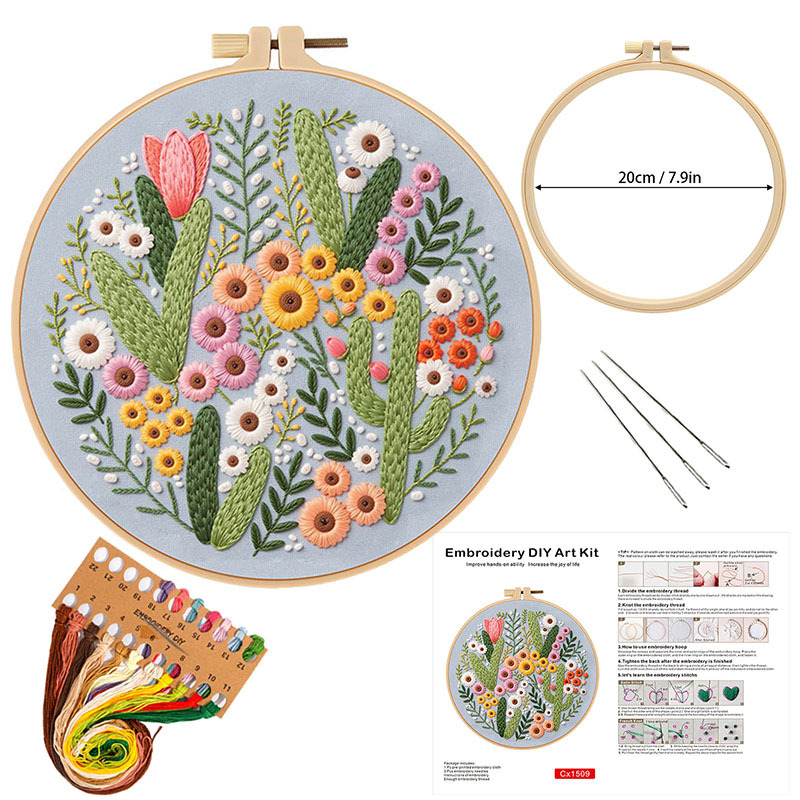 Kit Bordir Bunga DIY untuk Pem - Embroidery Guide Paper ulasan dan harga