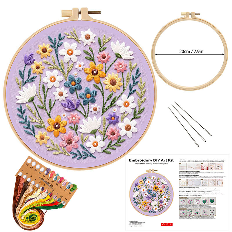 Kit Bordir Bunga DIY untuk Pem - Embroidery Guide Paper ulasan dan harga