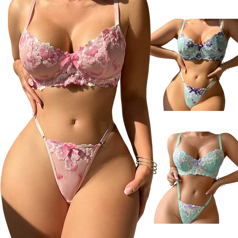 Set Lingerie Seksi Bordir Bung - Embroidery Underwear ulasan dan harga