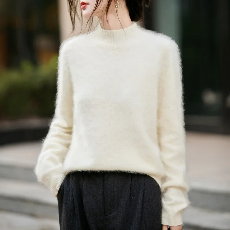 Pullover Wanita 100% Wol Berbu - Embroidery Knit ulasan dan harga