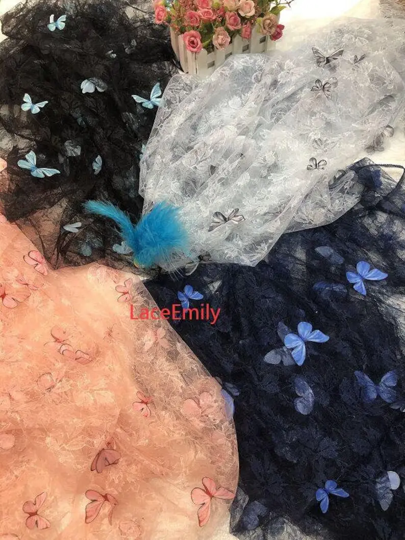 Kain Renda Bordir Kupu-kupu 3D - Embroidery Veil ulasan dan harga