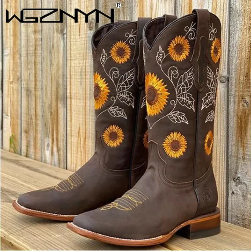 Sepatu bot bordir coklat kopi  - Embroidery Flower ulasan dan harga