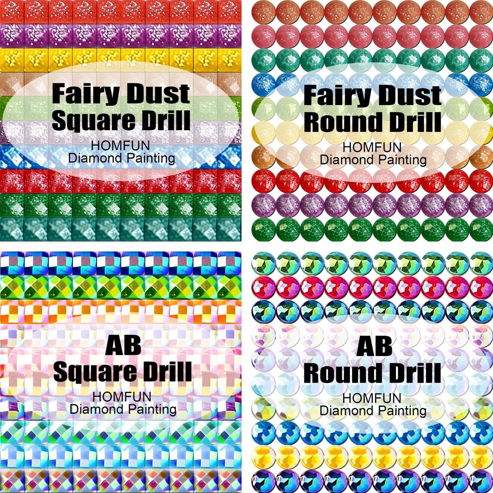 HOMFUN peri debu AB berlian lu - Embroidery Cross Stitch Patterns ulasan dan harga