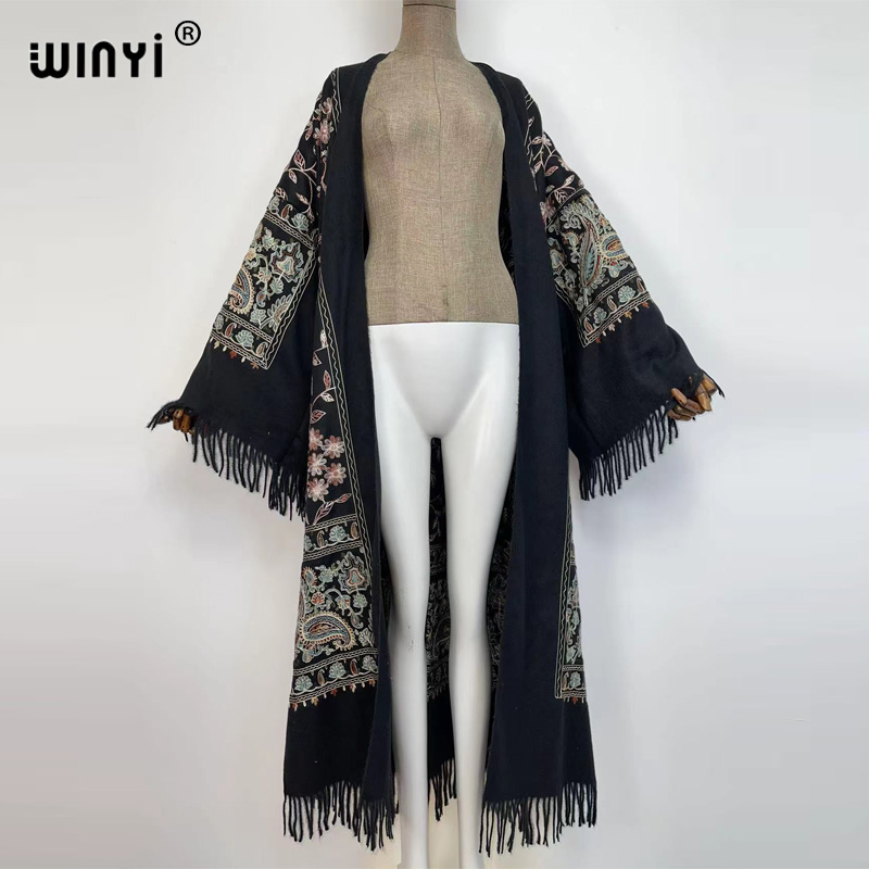 WINYI Mantel Panjang Bordir Pa - Embroidery Pashmina ulasan dan harga