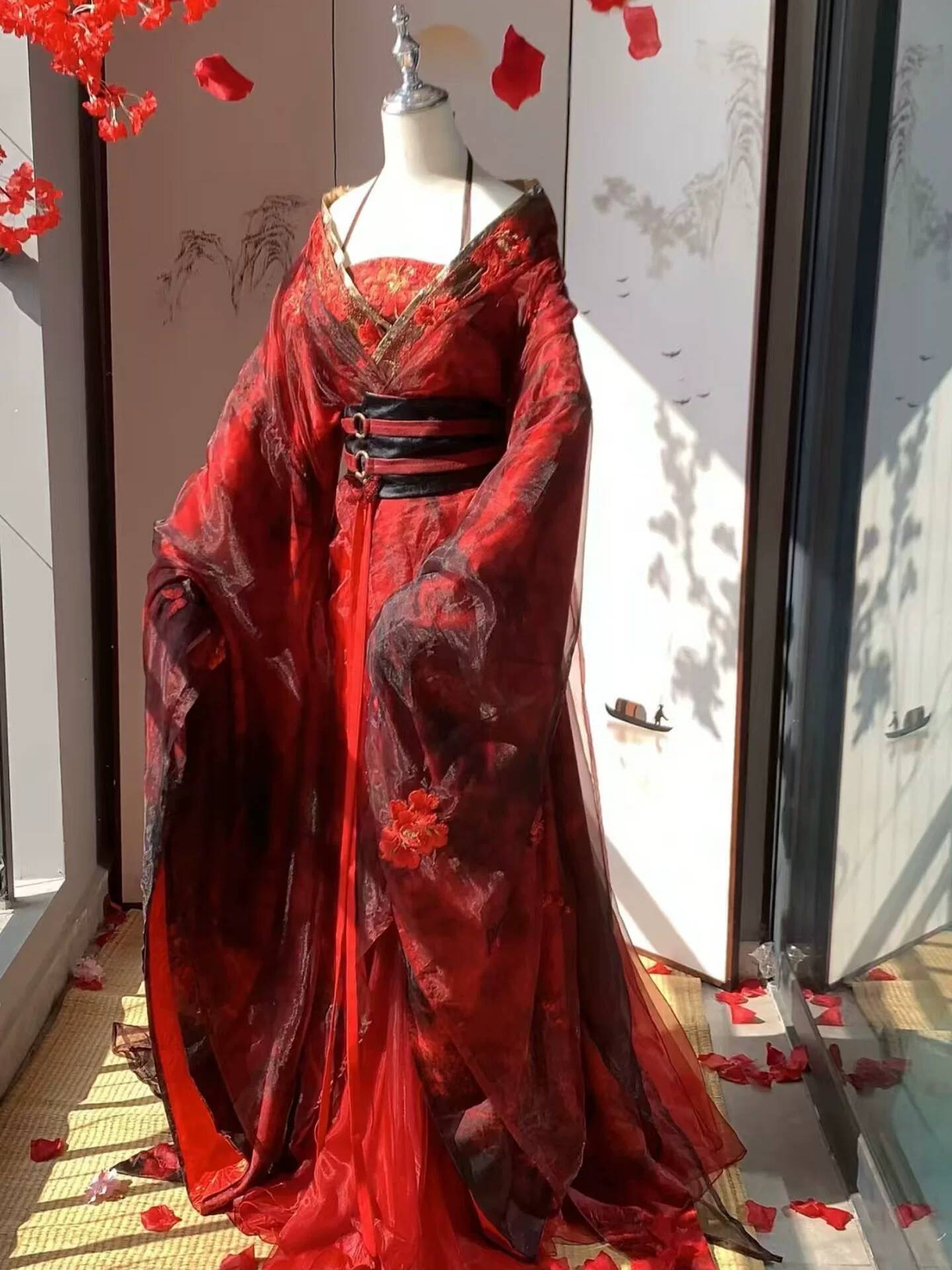 Hanfu Merah Datura Baru untuk  - Embroidery Knit ulasan dan harga