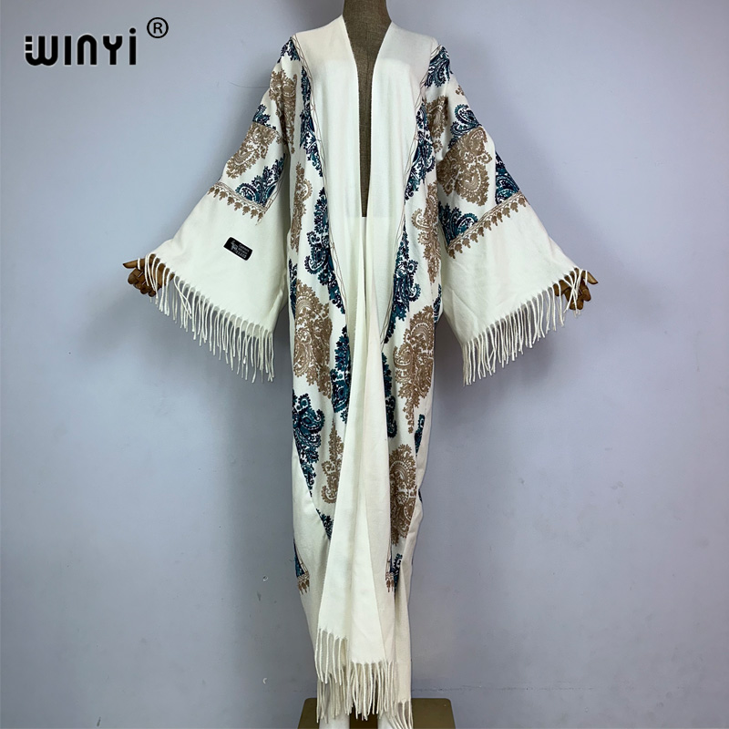 WINYI Mantel Panjang Wanita Mu - Embroidery Pashmina ulasan dan harga