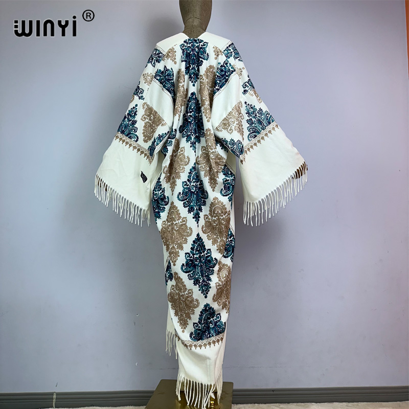 WINYI Mantel Panjang Wanita Mu - Embroidery Pashmina ulasan dan harga