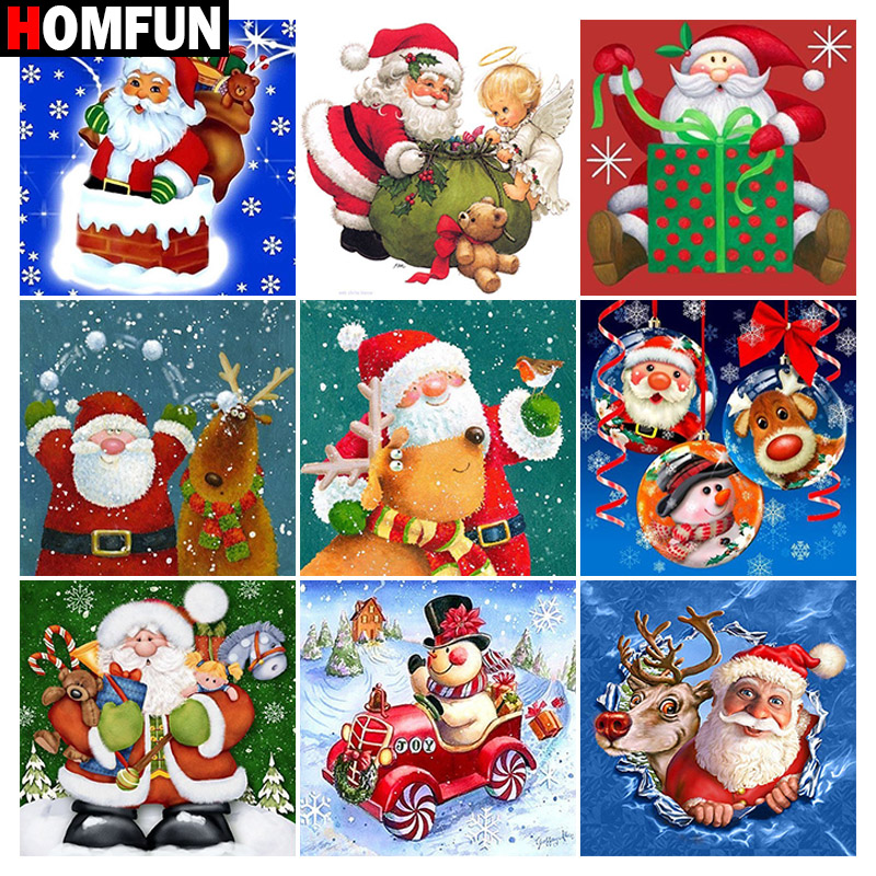 HOMFUN Lukisan Berlian Persegi - Embroidery Cross Stitch Patterns ulasan dan harga