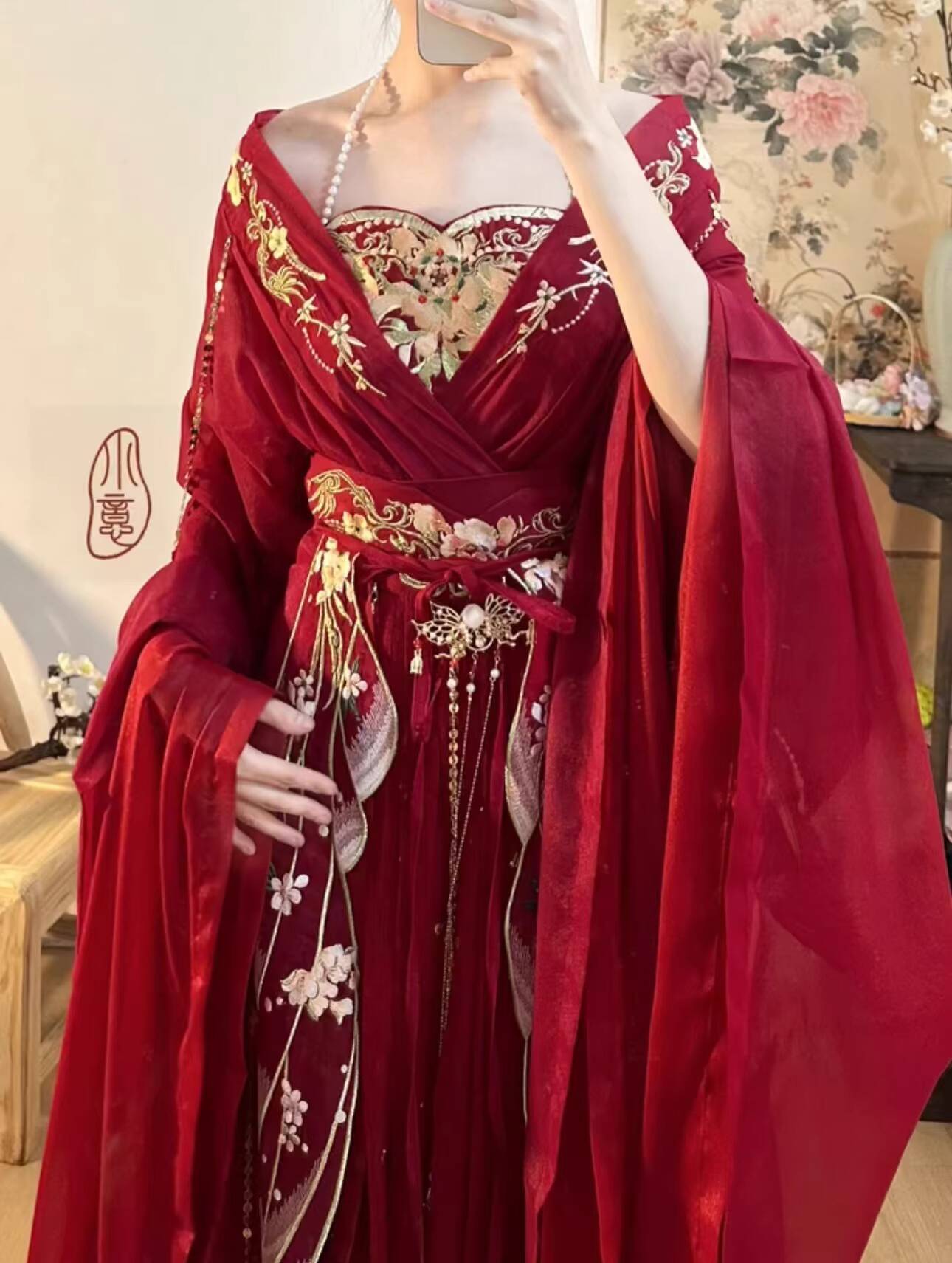 Hanfu Wanita Dinasti Utara Wei - Embroidery Flower ulasan dan harga