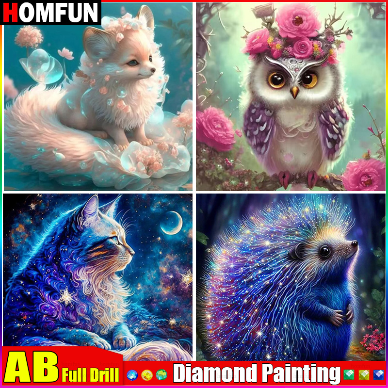 HOMFUN AB bordir berlian penuh - Embroidery Cross Stitch Patterns ulasan dan harga