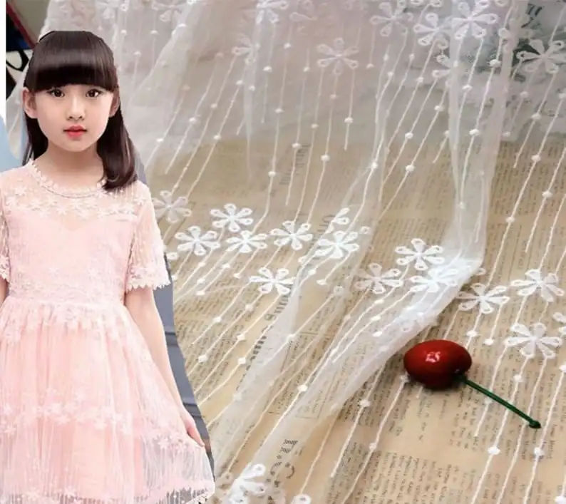 1 Yard Kain Renda Bordir Bunga - Embroidery Veil ulasan dan harga