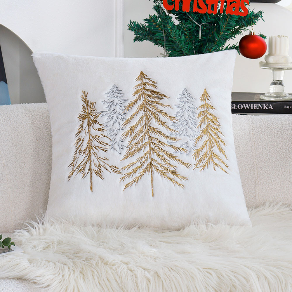 Sarung Bantal Bulu Kelinci Imi - Embroidery Xmas ulasan dan harga