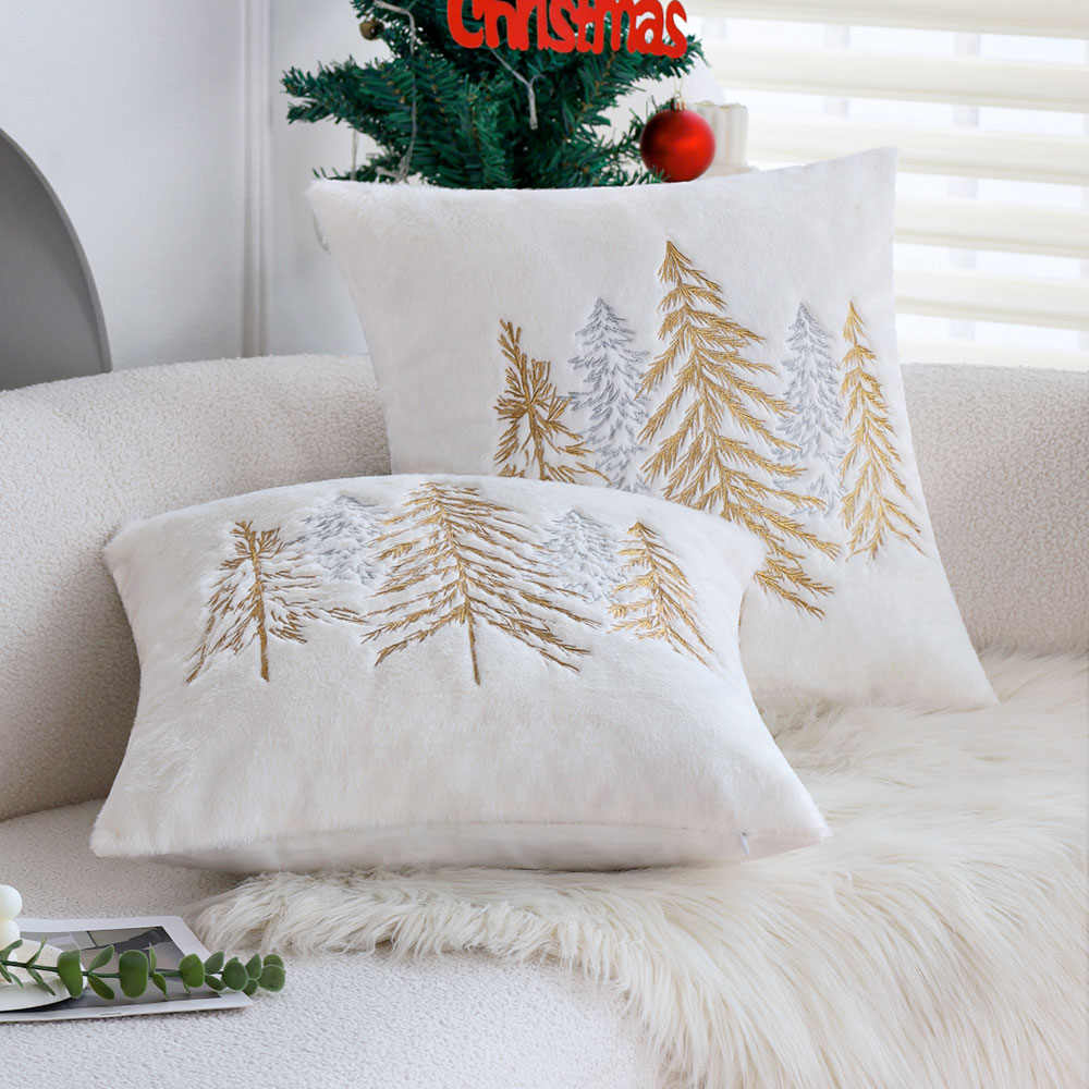 Sarung Bantal Bulu Kelinci Imi - Embroidery Xmas ulasan dan harga