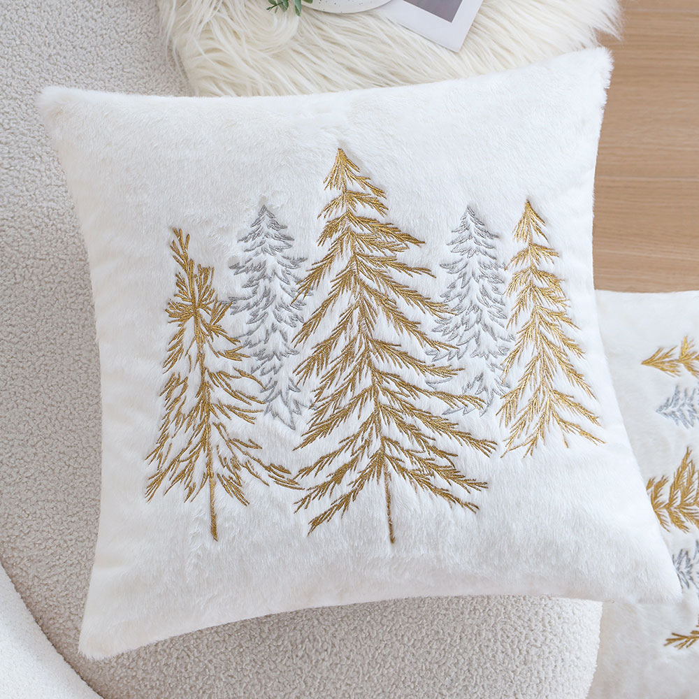 Sarung Bantal Bulu Kelinci Imi - Embroidery Xmas ulasan dan harga