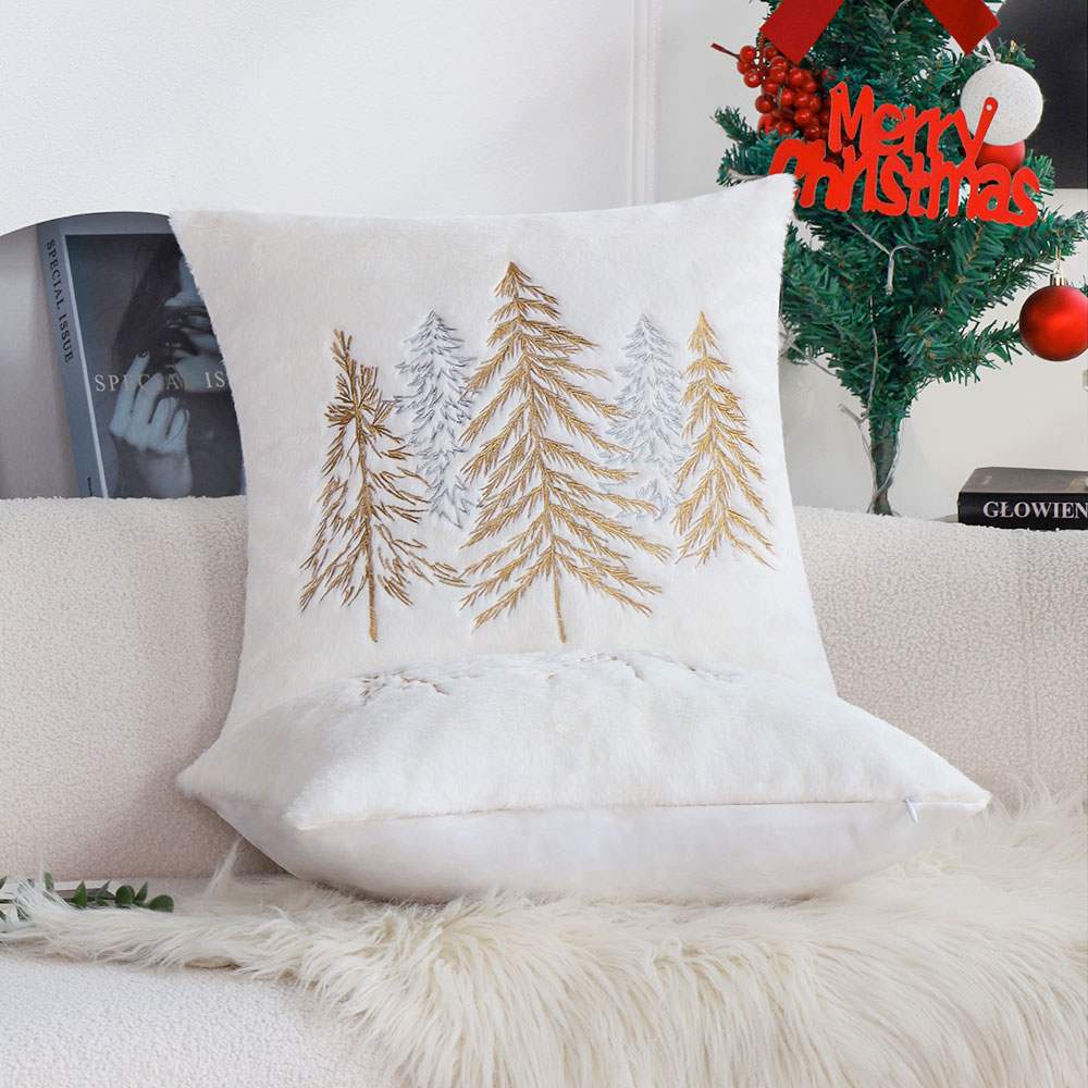 Sarung Bantal Bulu Kelinci Imi - Embroidery Xmas ulasan dan harga