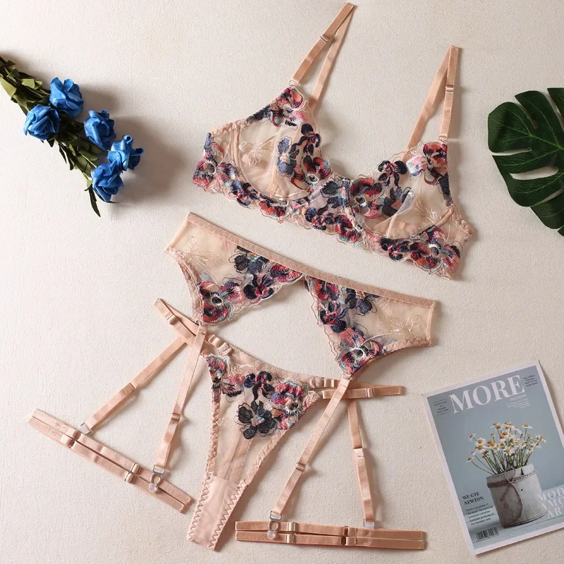 Set Lingerie bordir industri b - Embroidery Underwear ulasan dan harga