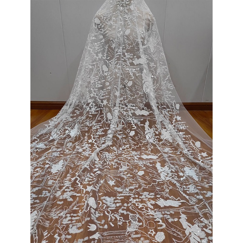 Aksesoris Pakaian Dekorasi Gau - Embroidery Veil ulasan dan harga