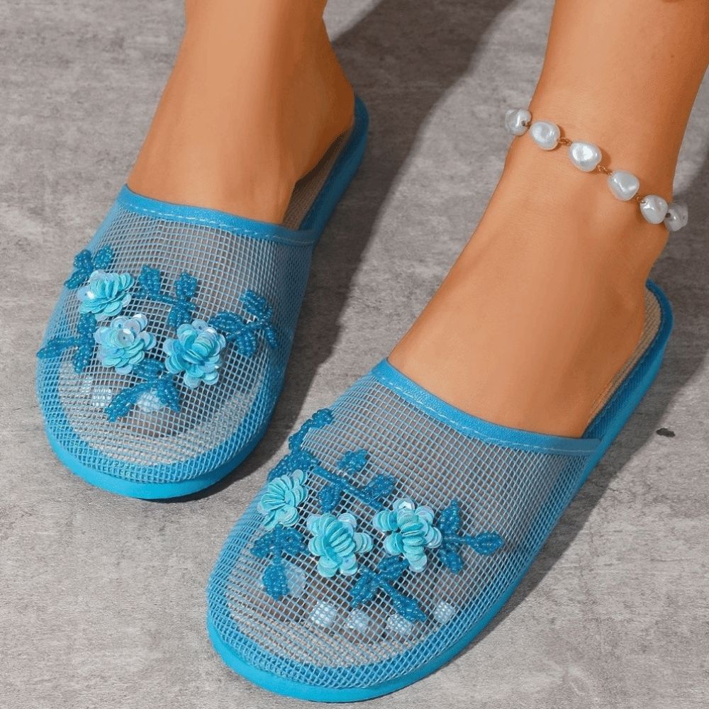 Sandal Jaring Bordir Bunga Fas - Embroidery Flower ulasan dan harga